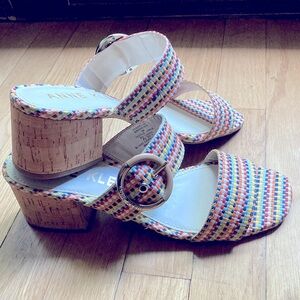 Anne Klein iflex Beale multi color rainbow dress sandals size 8m
